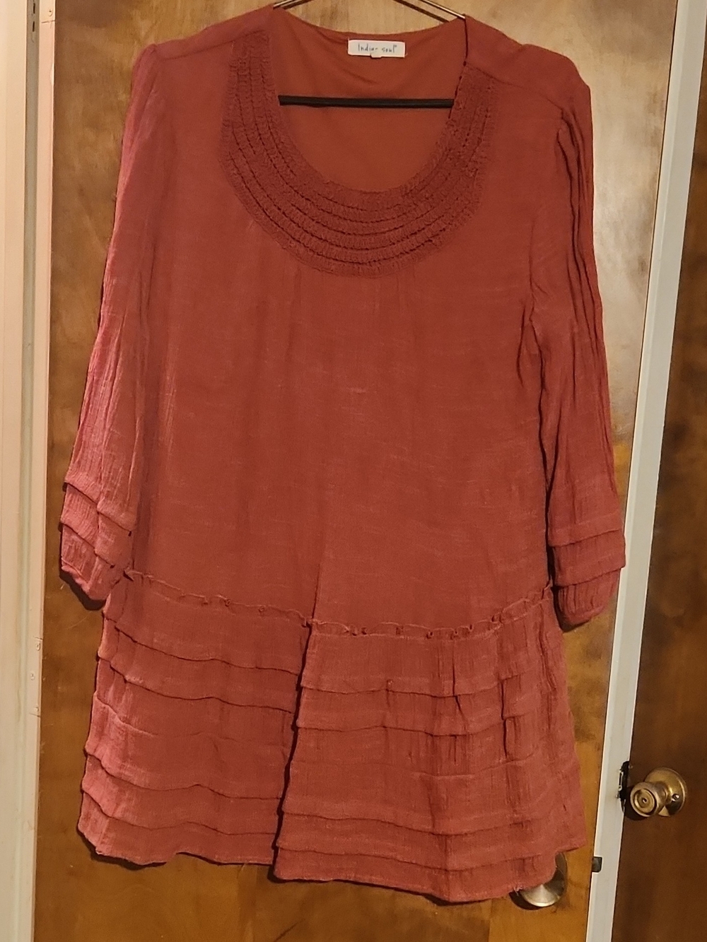 indigo soul Rust Scoop Neck Tunic